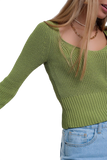 Crochet Knit Jumper in Green