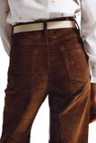 Cropped Cord Pants in Brown