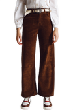 Cropped Cord Pants in Brown