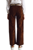 Cropped Cord Pants in Brown