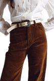 Cropped Cord Pants in Brown