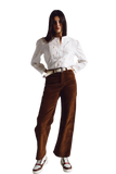 Cropped Cord Pants in Brown