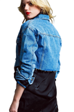 Denim Metallic Raw Jacket