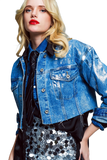 Denim Metallic Raw Jacket