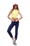 Cropped Knitted Tank Top in Yellow