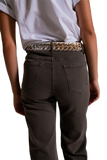 Cropped Wide Leg Jeans in Grey