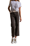 Cropped Wide Leg Jeans in Grey