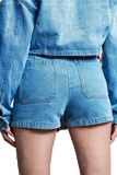 Denim Cargo Mini Short