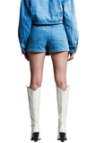 Denim Cargo Mini Short