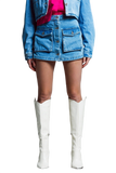 Denim Cargo Mini Short