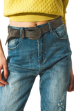 Distressed Straight Leg Jean in Light Blue