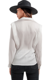 Ecru Blouse With Ruffle Details