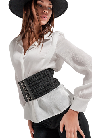 Ecru Blouse With Ruffle Details
