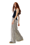 Leopard  Elasticated Waist Straight Leg Pants