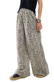 Leopard  Elasticated Waist Straight Leg Pants
