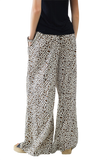 Leopard  Elasticated Waist Straight Leg Pants