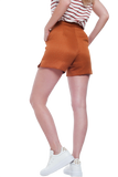 Embellished High Waist Short in Orange and Gold