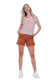 Embellished High Waist Short in Orange and Gold