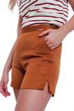 Embellished High Waist Short in Orange and Gold