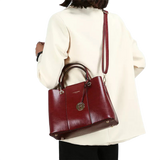 Aaliyah Faux Crocodile Handbag Set (2-Pieces) - Maroon