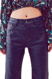 Faux Leather Wide Leg Pants