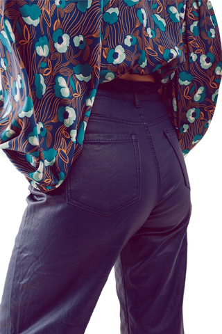Faux Leather Wide Leg Pants