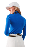 Fine Knit High Neck Jumper in Blue