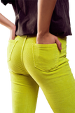 Flare Corduroy Pants in Lime Green