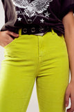 Flare Corduroy Pants in Lime Green