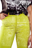 Flare Corduroy Pants in Lime Green