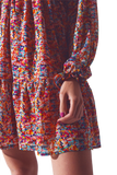 Floral v Neck Mini Dress