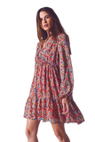 Floral v Neck Mini Dress