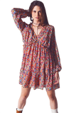 Floral v Neck Mini Dress