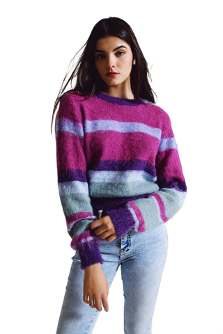Fluffy Stripe Sweater
