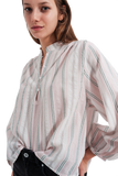 Grandad Shirt in Pink Stripe