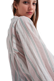 Grandad Shirt in Pink Stripe