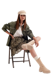 Green Chiffon Mini Skirt