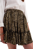 Green Chiffon Mini Skirt