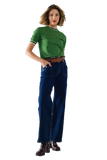 Green White Line Sweater