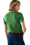 Green White Line Sweater
