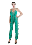 Green Ruffles Jumpsuit