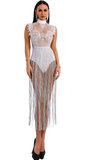 Grey Fringe Tassel Dress