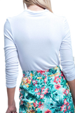 High Neck and Long Sleeves White Top