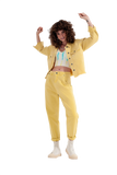 High Rise Mom Jeans With Pleat Front in Yellow