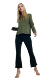 High Rise Raw Hem Flared Jeans in Black