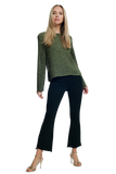 High Rise Raw Hem Flared Jeans in Black
