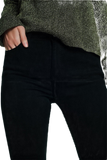 High Rise Raw Hem Flared Jeans in Black