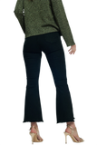 High Rise Raw Hem Flared Jeans in Black