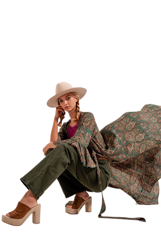 High Rise Slouchy Mom Jeans in Green