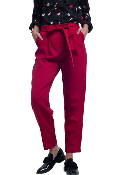 High Waist Pants With Belt
